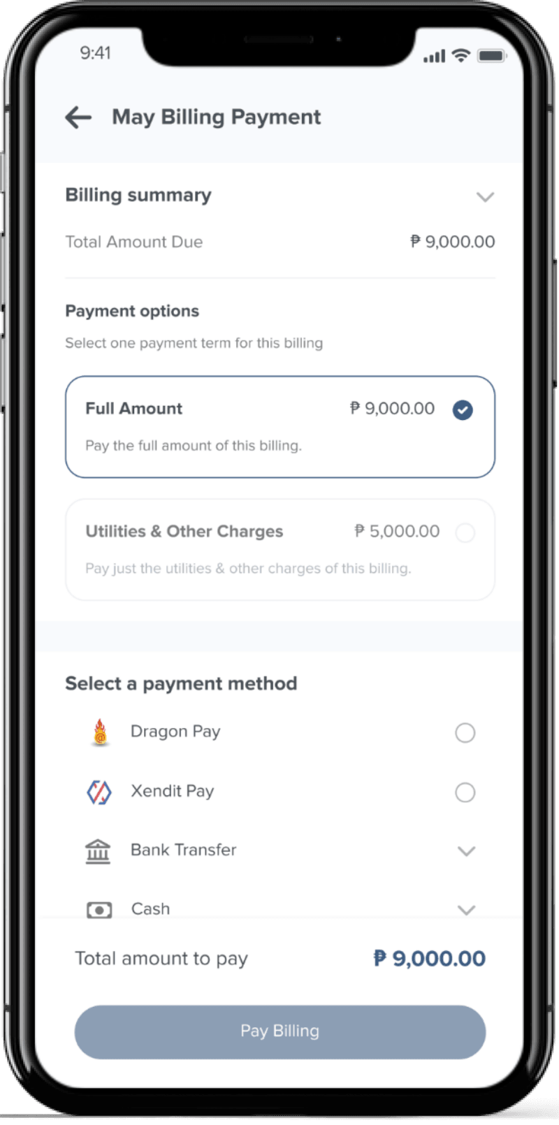 Collo tenant portal app - online rent payment bills overview for Philippines property management